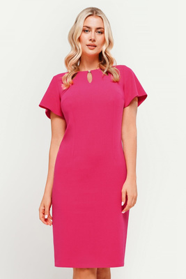 Sukienka amarantowa z ozdobnym dekoltem – Victoria