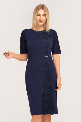 Sukienka granatowa z koronką – Lou