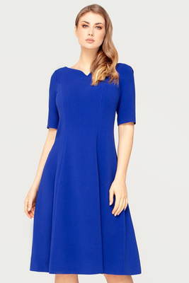 Rozkloszowana sukienka chabrowa – Nina