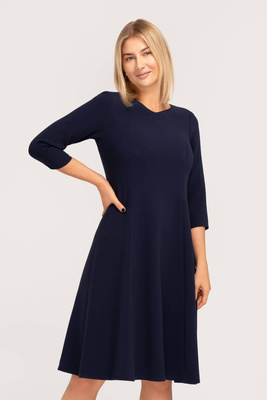 Sukienka granatowa z dekoltem w serek – Ana