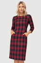 Sukienka granatowa w kratę z kieszeniami – Amelia