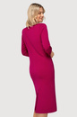 Sukienka midi fuksja z rękawem 3/4- Bianca