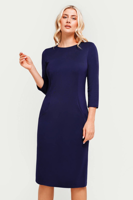 Sukienka granatowa z kieszeniami – Amelia