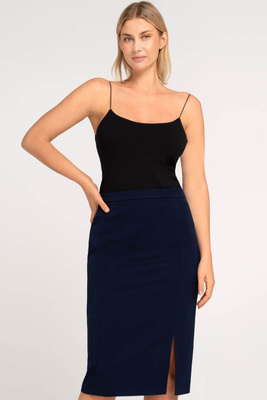 Granatowa spódnica ołówkowa - Aghata