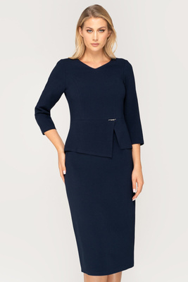 Komplet granatowy z bluzką i spódnicą – Kaia
