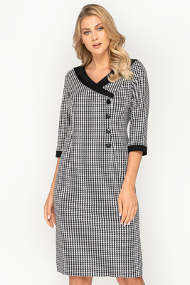 Sukienka w pepitkę kopertowa – Isabelle