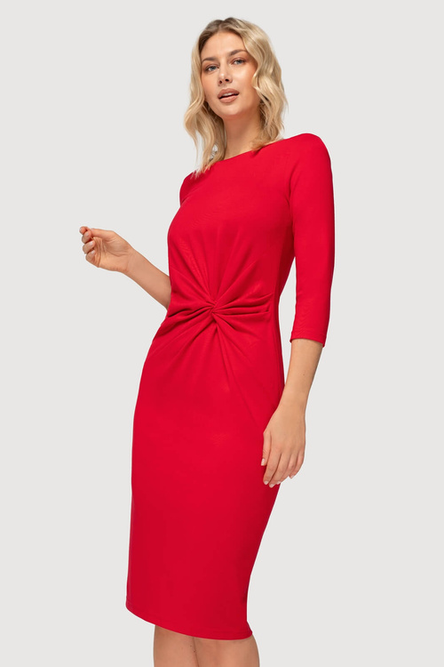 Sukienka Vanessa czerwona z węzłem