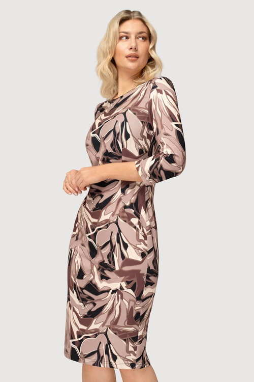 Sukienka cappuccino ze wzorem – Amelia