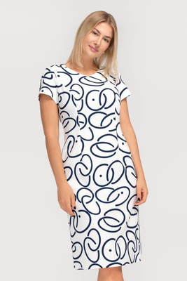 Sukienka biała w geometryczne wzory – Pola