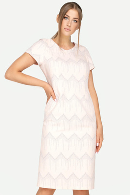 Sukienka pudrowa z geometrycznym wzorem - Pola