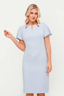Sukienka błękitna z ozdobnym dekoltem – Victoria