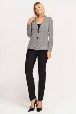 Kostium czarny z żakietem w czarno-białą pepitkę – Clara